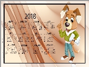 Kalendarz, Grafika 2D, Rok 2018, Pies