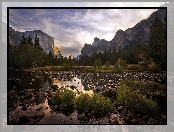 Góry, Stan Kalifornia, Stany Zjednoczone, Kamienie, Park Narodowy Yosemite, Rzeka