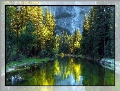 Góry, Kalifornia, Park Narodowy Yosemite, Rzeka, USA, Las