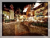 Kalifornia, Miasto, Domy, Noc, Disneyland