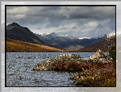 Roślinność, Jezioro Jack London, Kaczki, Kamienie, Rosja, Góry Kołymskie, Magadan, Skały, Kołyma