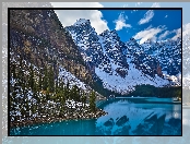 Kanada, Góry, Park Narodowy Banff, Chmury, Alberta, Jezioro Moraine, Dolina Dziesięciu Szczytów, Drzewa