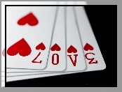 Karty, Love, Kier, Napis