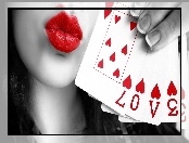 Karty, Love, Usta, Twarz