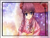 Dziewczynka, Kimono, Parasol