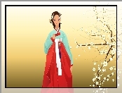 Japonka, Kimono, Gałazki