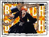 Bleach, miecz, napisy, osoba, kimono
