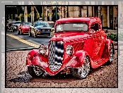 Klasyczny, Coupe, Ford, 1934r, Retro, Czerwony