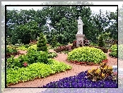 Park, Klomby, Posąg