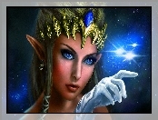 Kobieta, Dłoń, Elf, Diadem