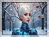 Kobieta, Bombki, Gałęzie