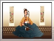 Kobieta, Instrument, Japonka, Gra