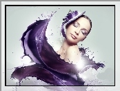 Purpurowa, Kobieta, Kapelusz