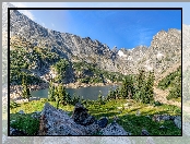 Stany Zjednoczone, Kamienie, Świerki, Stan Kolorado, Indian Peaks Wilderness, Góry, Jezioro Isabelle