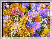 Abstrakcja, Kolorowe, Kwiaty
