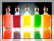 Butelki, Kolorowe, Napoje