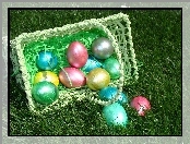 Kolorowe, Wielkanoc, Jajka, Koszyczek