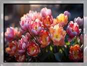 Tulipany, Bukiet, Kwiaty, Kolorowe