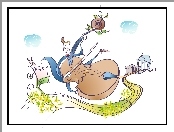 Muzyk, Kontrabas, Grafika