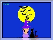 Halloween, kot , księżyc