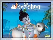 Krishna, cielak, dziewczyna, gra