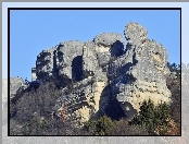 Skały, Krzewy, Niebo