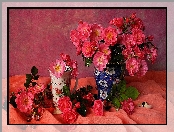Kubek, Bukiet, Kwiaty, Róże, Wazon