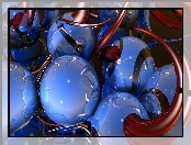Niebieskie, Kule, 3D