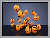 Pomarańczowe, Kule, 3D