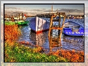 Kutry, Morze, Jutlandia, Łodzie, Port, Jachty