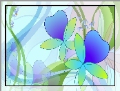 Niebieskie, Kwiatki, Tekstura