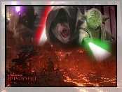 laser, Star Wars, Yoda, magma, Samuel L. Jackson