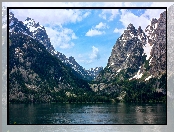 Jenny Lake, Góry, USA, Moose, Wyoming, Park, Jezioro