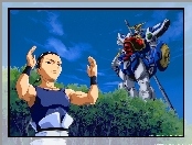 las, Gundam Wing, robot, kobieta, człowiek