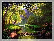 Strumyk, Las, Kamienie