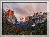 Góry, Stan Kalifornia, Stany Zjednoczone, Drzewa, Park Narodowy Yosemite, Las