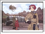 Last Exile, pojazd, skały, ludzie