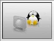 monitor, pingwin, Linux, grafika