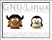 Linux, bawół, pingwin, grafika