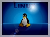 Linux, Tło, Pingwin, Niebieskie