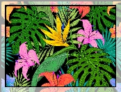 Liście, Kolorowe, Kwiaty, Grafika, Lilie, Palmowe