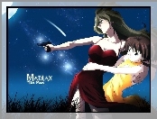 Madlax, księżyc, kobieta, pistolet