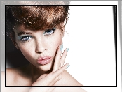 Makijaż, Barbara, Palvin, Modelka, Niebieski