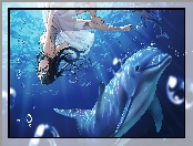 Nagisha, Manga Anime, Delfin, Woda