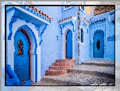 Domy, Maroko, Miasteczko Szafszawan, Błękitne miasto, Uliczka