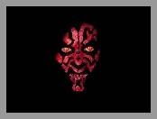 Darth Maul, Star Wars, twarz, czarne, tło