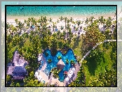Palmy, Hotel, Wakacje, Plaża, Mauritius, LUX Le Morne Resort, Le Morne Brabant, Basen, Półwysep