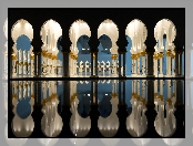 Meczet, Abu Dhabi, Wnętrze, Odbicie