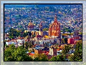 Panorama Miasta, Z lotu ptaka, San Miguel De Allende, Meksyk