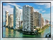 Miami, Wieżowce, Brickell Key, Florida